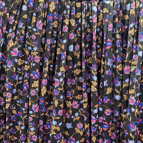 Banana Republic Factory Floral Print Pleated Flex Waist Lined Midi Skirt (SZ L) - Picture 8 of 11